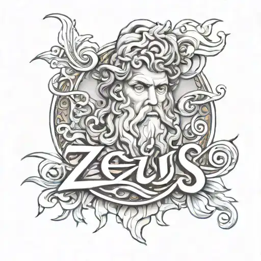 lettering tatto saying "Zeus " Tattoo Design tattoo design idea