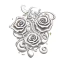 A vine with coffee beans growing on it, forming the shape of a gym weight tattoo design idea