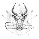 A constellation of Capricorn symbol made of gym equipment tattoo design idea