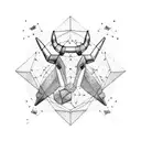 A constellation of Capricorn symbol made of gym equipment tattoo design idea