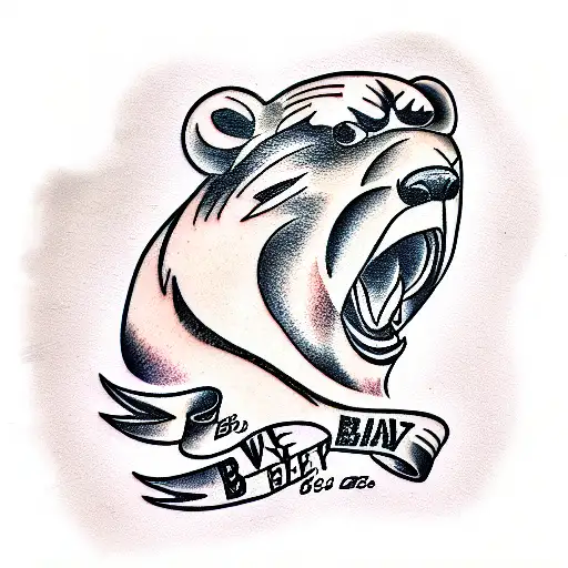angry pride Bear tattoo design idea