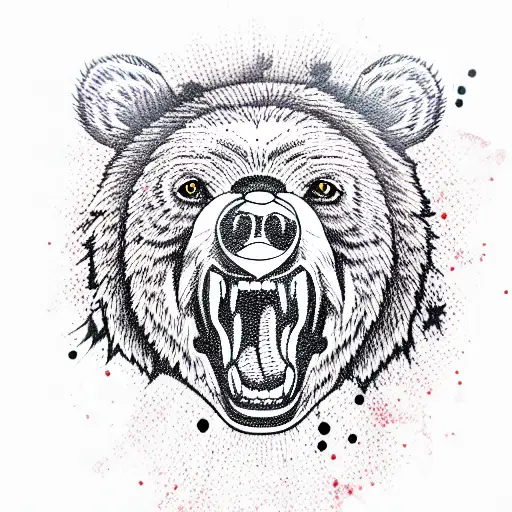 angry Bear tattoo design idea