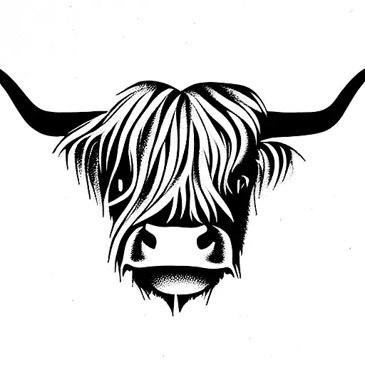 Simple Abstract Cow Illustration: Minimalist Black and White Tattoo Stock  Illustration - Illustration of depicted, minimalist: 285005536