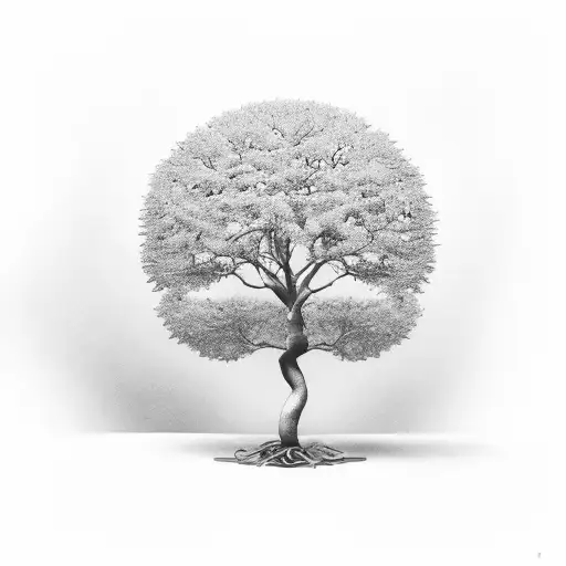 money tree semi-realistic with $100 bills as leaves tattoo design idea