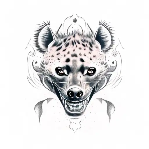 demon holding  hyena tattoo design idea