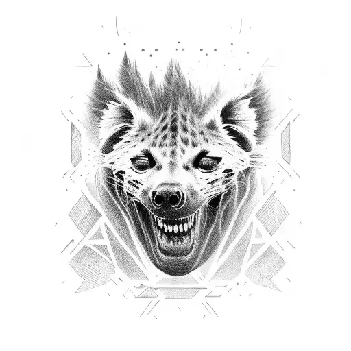 demon holding  hyena tattoo design idea