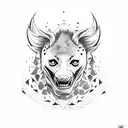 demon holding  hyena tattoo design idea