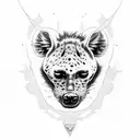 demon holding  hyena tattoo design idea