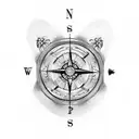 broken compass tattoo design idea