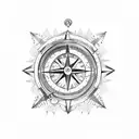 broken compass tattoo design idea