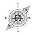 broken compass tattoo design idea