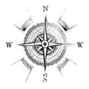 broken compass tattoo design idea