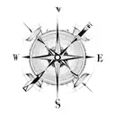 broken compass tattoo design idea