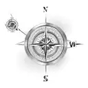 broken compass tattoo design idea