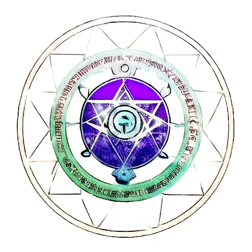 fullmetal alchemist alchemy circle with aquarius symbol centred tattoo design idea
