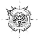 fullmetal alchemist alchemy circle with aquarius symbol centred tattoo design idea