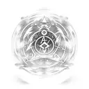 fullmetal alchemist alchemy circle with aquarius symbol centred tattoo design idea