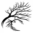 fish infinity tree roots tattoo design idea