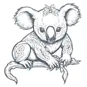 koala f tattoo design idea