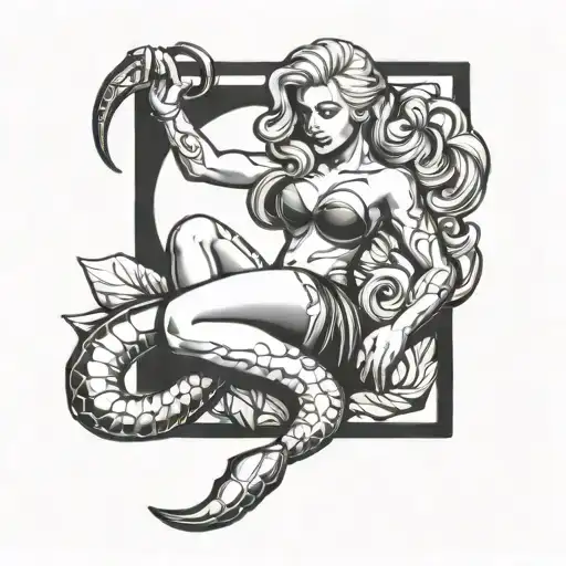 Scorpio zodiac as a blonde pinup girl tattoo design idea