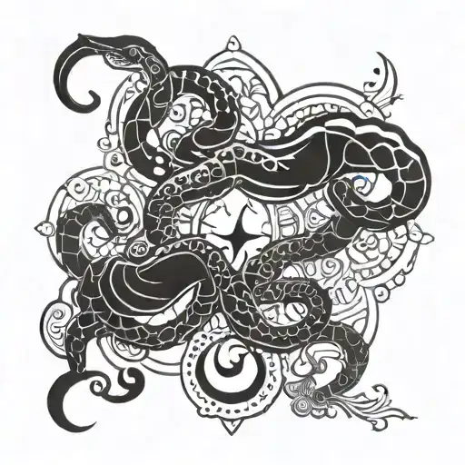 feminine design incorporating Scorpio Libra and cancer zodiac sign tattoo design idea