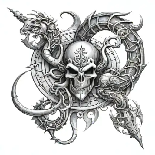 design incorporating Scorpio Libra and cancer zodiac sign tattoo design idea