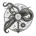 feminine design incorporating Scorpio Libra and cancer zodiac sign tattoo design idea