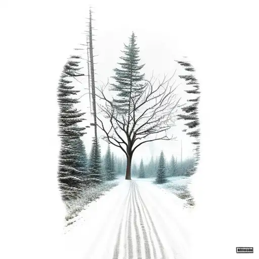 robert frost road less traveled tattoo design idea