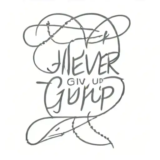 never give up tattoo design idea