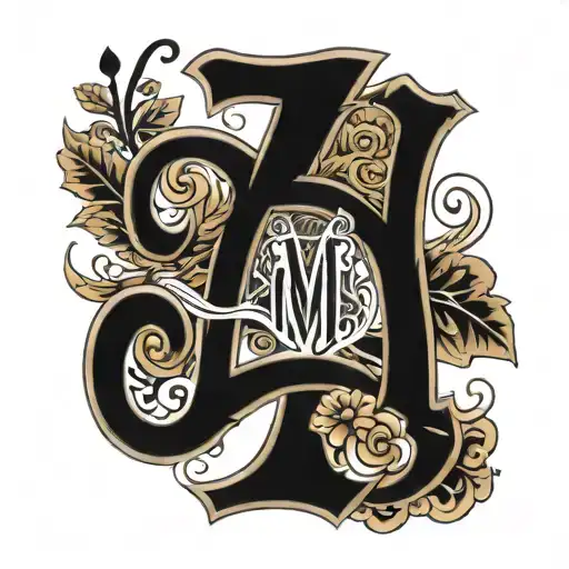 name initial of E M W tattoo design idea