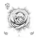 flores e abelhas tattoo design idea