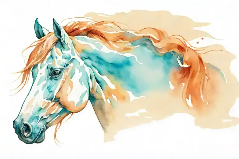 arab horse face tattoo design idea