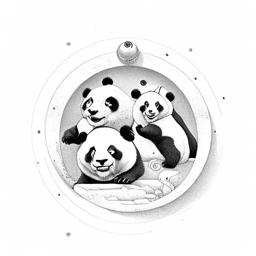 Panda with Yin Yang tattoo design idea