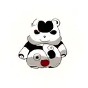 Warrior Panda with Yin Yang tattoo design idea