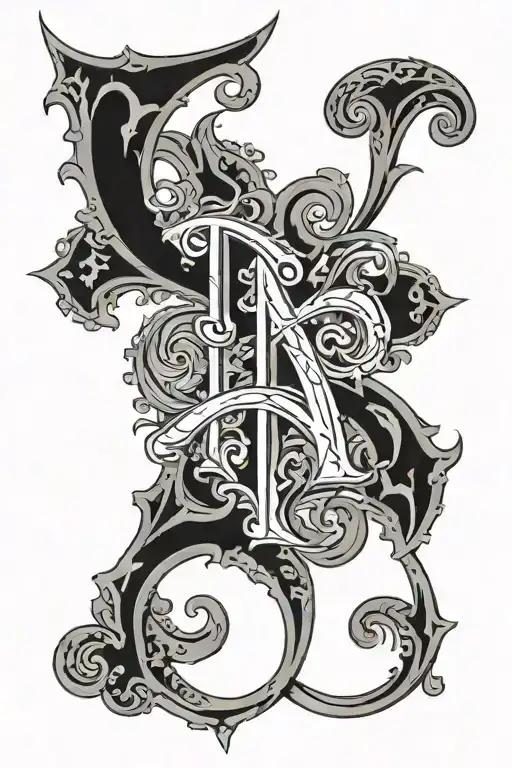 Amson In  gothic letters tattoo design idea