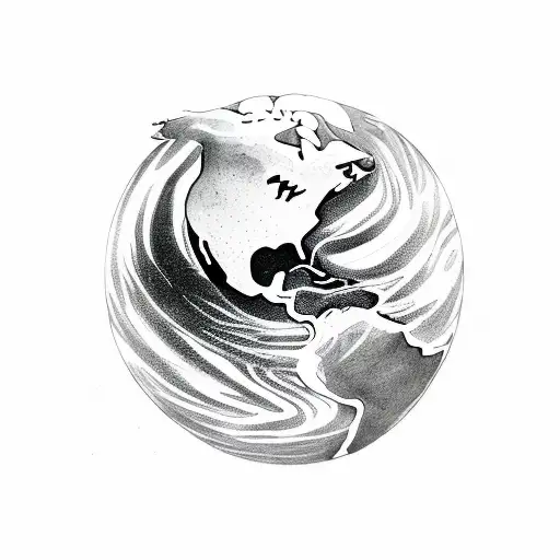 mother nature holding earth tattoo design idea