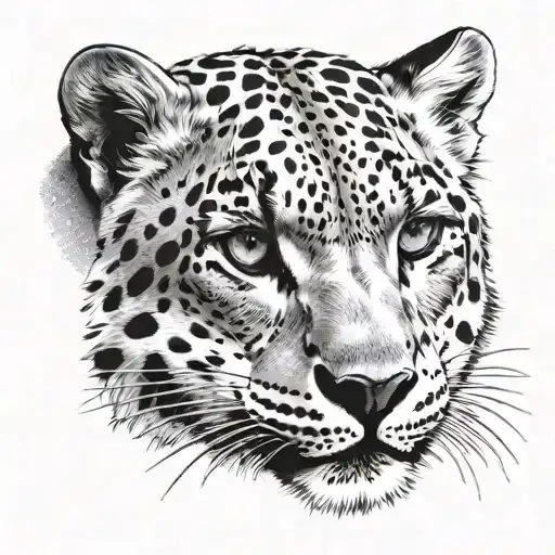 snow leopard tattoo design idea