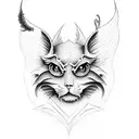 A magical library with angels and mythical creatures as the librarians tattoo design idea