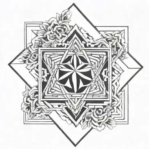 star of david geometric mandala tattoo design idea