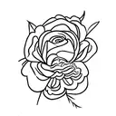 flower Bouget from the side with carnation, violet, rose and gladiolus tattoo design idea