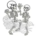 dancing skeleton hand holding tattoo design idea