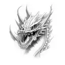 skeletal dragon tattoo design idea