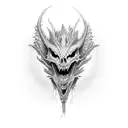 skeletal dragon tattoo design idea