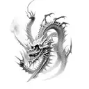 skeletal dragon tattoo design idea