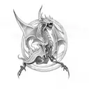 skeletal dragon tattoo design idea