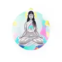 woman in meditation pose tattoo design idea