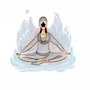 woman in meditation pose tattoo design idea
