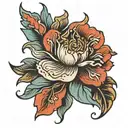 flower with 1981 tattoo design idea