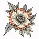 fine line flower with 1981 tattoo design idea