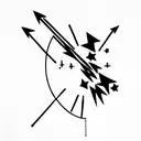 This is how I learned how to take the arrows in my back and shoot them at the stars tattoo design idea